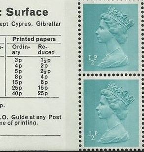 1972 GB - SGX841 (U48) ½p 2B (H) Vert Pair w/Label from DX1 MNH 1972 GB - SGX841 (U48) ½p 2B (H) Vert Pair w/Label from DX1 MNH